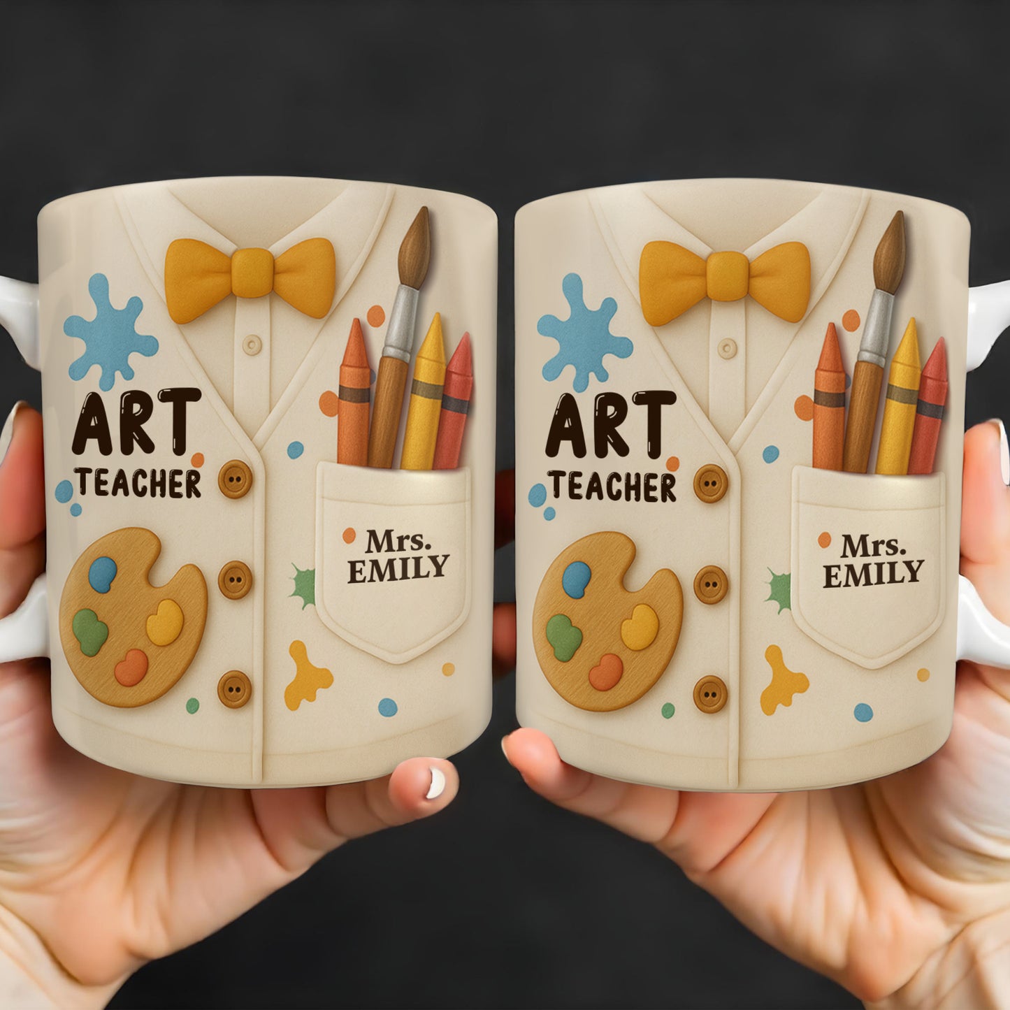 Art Teacher, Crayons, Paintbrush, Palette