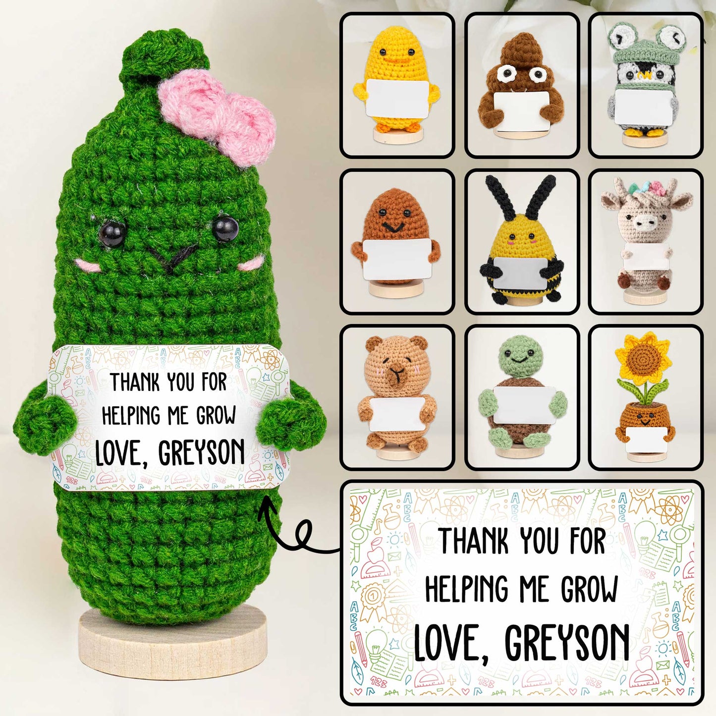 Thank You For Helping Me Grow Love Turtle and Sunflower