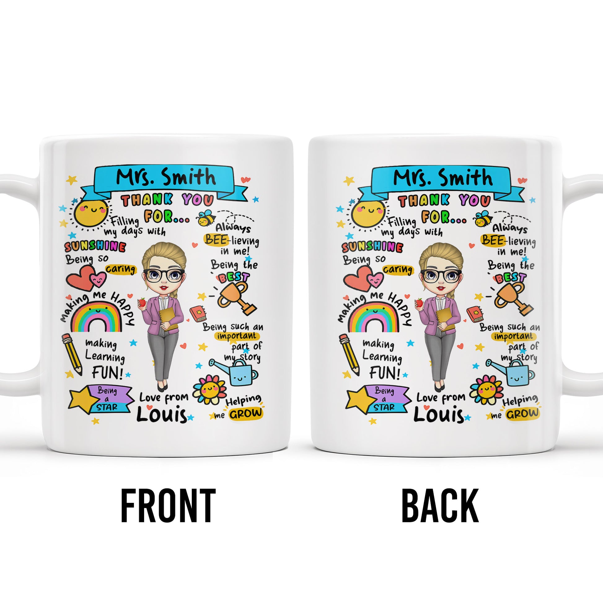 Thank You For Filling My Days With Sunshine, Heart, Star