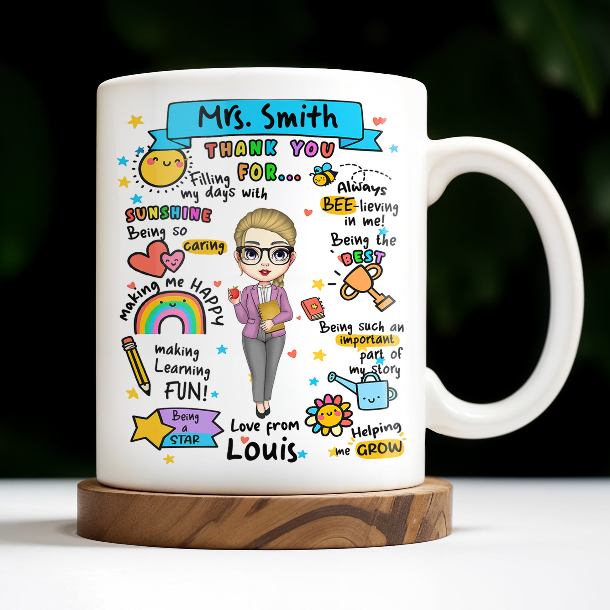 Thank You For Filling My Days With Sunshine, Heart, Star