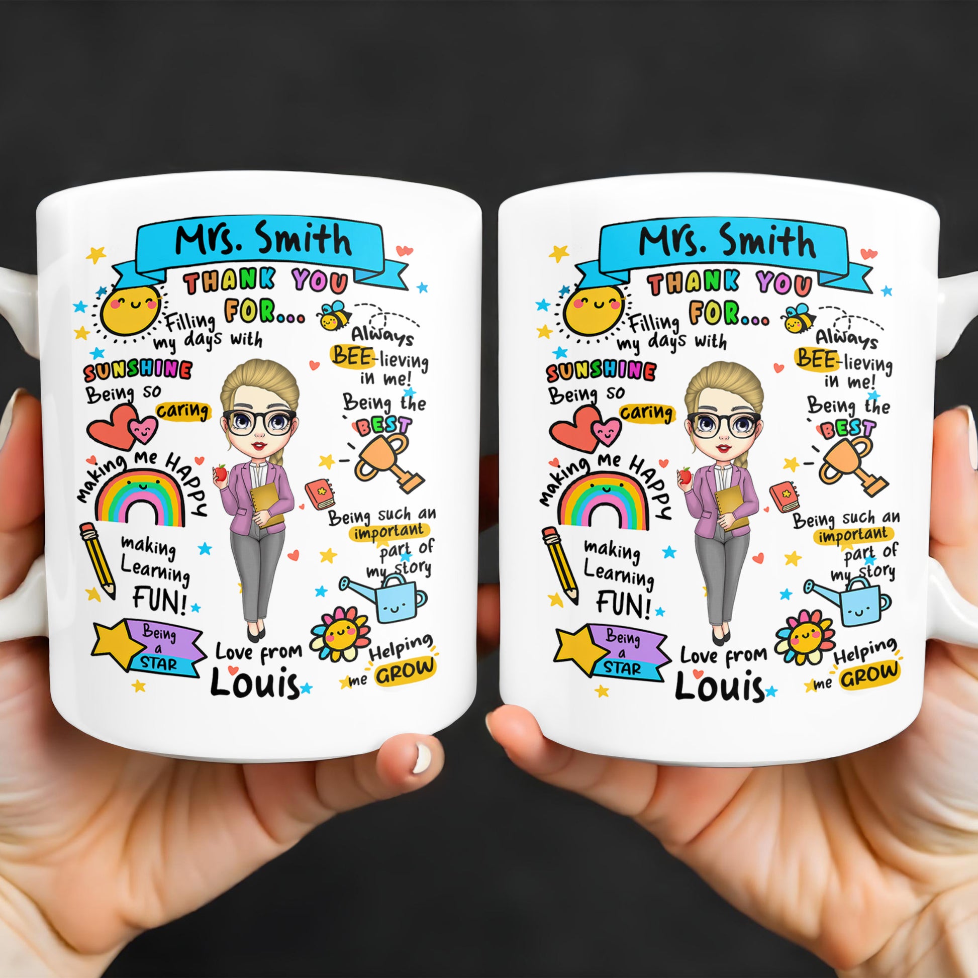 Thank You For Filling My Days With Sunshine, Heart, Star