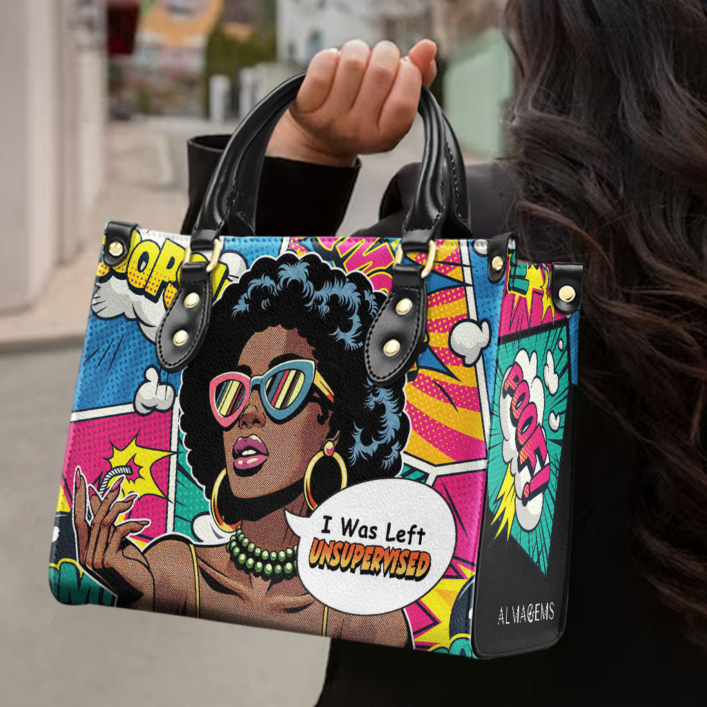 Me dejaron sin supervisión - Bolso de cuero personalizado - UNSUP02