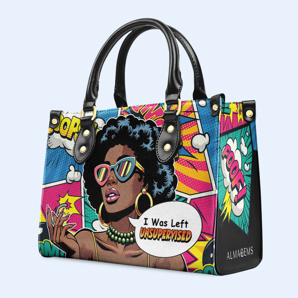 Me dejaron sin supervisión - Bolso de cuero personalizado - UNSUP02