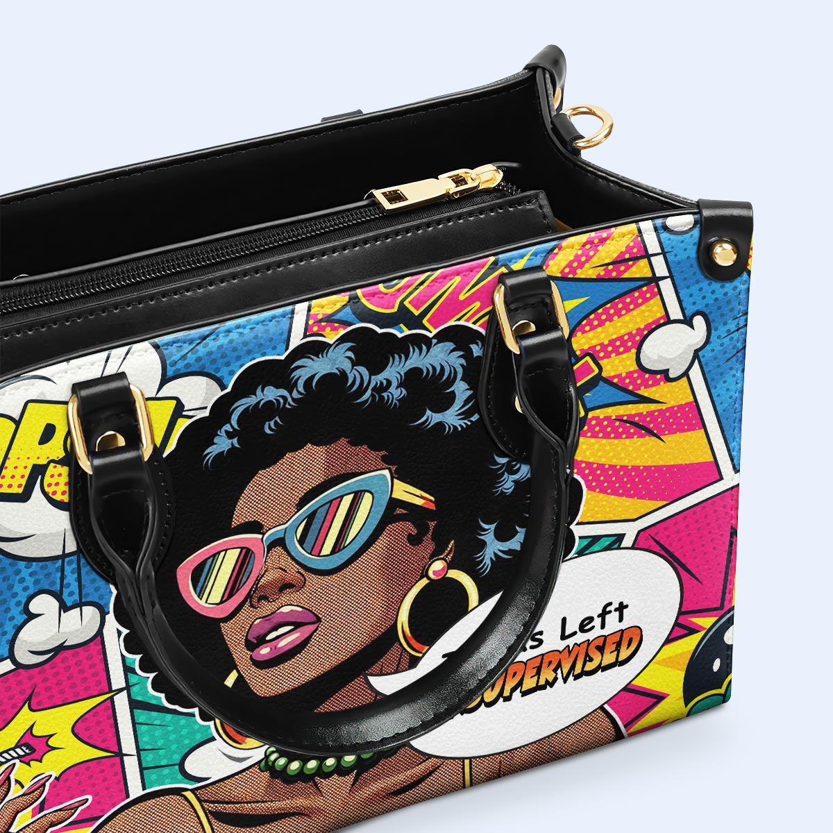 Me dejaron sin supervisión - Bolso de cuero personalizado - UNSUP02