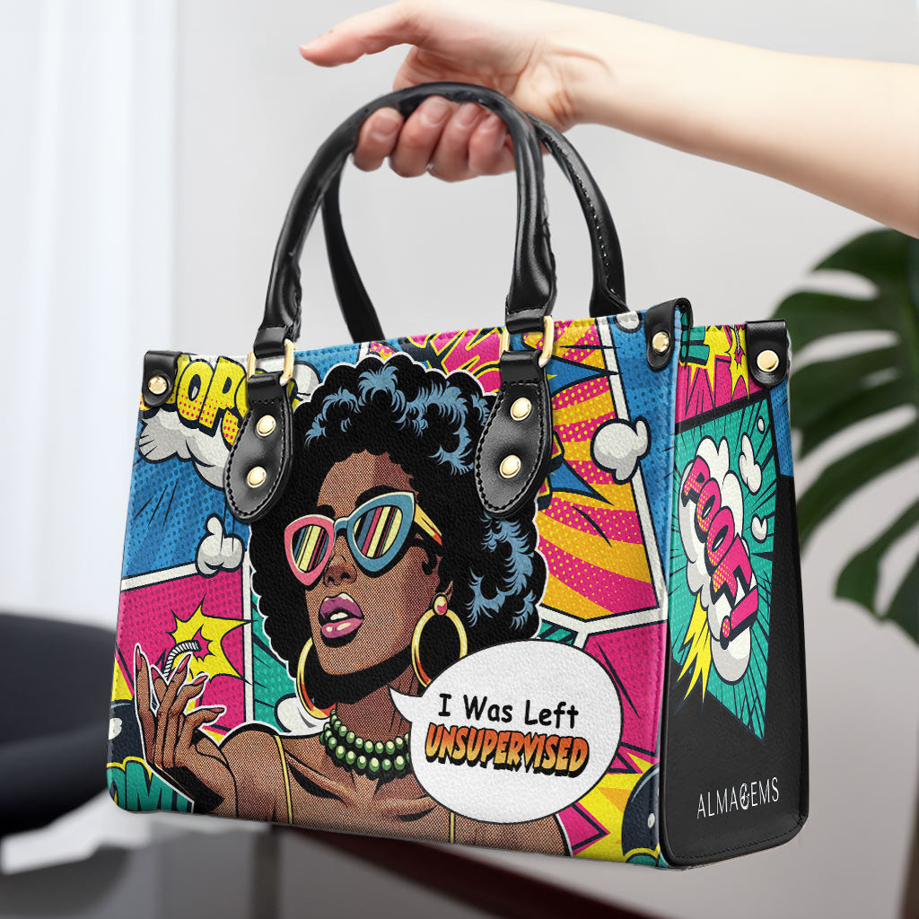 Me dejaron sin supervisión - Bolso de cuero personalizado - UNSUP02