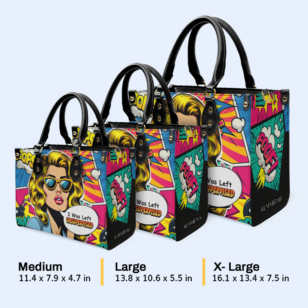 Me dejaron sin supervisión - Bolso de cuero personalizado - UNSUP04