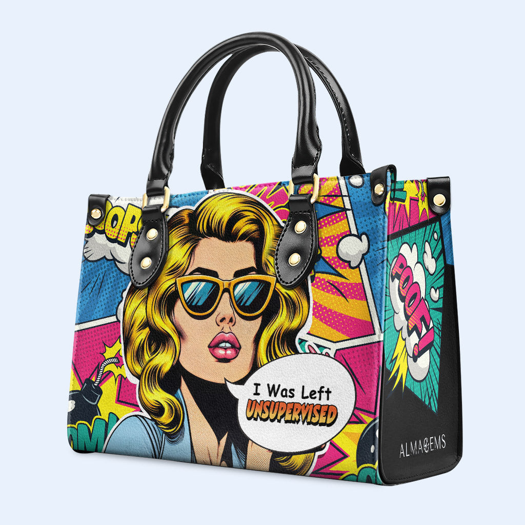 Me dejaron sin supervisión - Bolso de cuero personalizado - UNSUP04