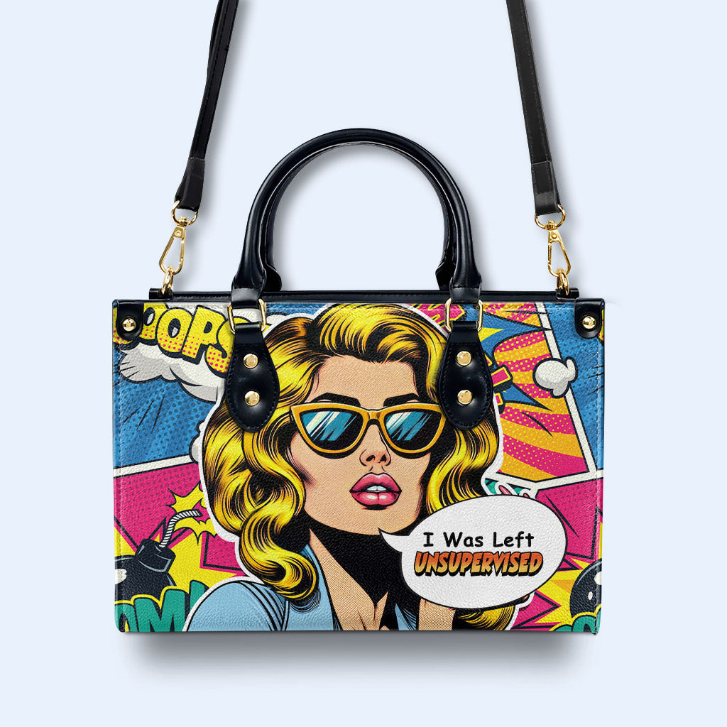 Me dejaron sin supervisión - Bolso de cuero personalizado - UNSUP04