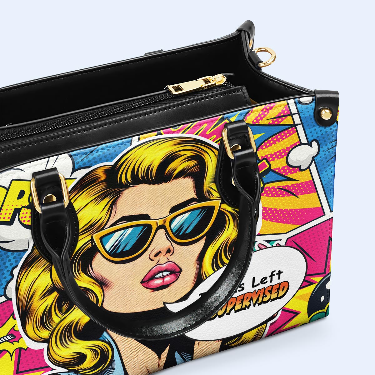 Me dejaron sin supervisión - Bolso de cuero personalizado - UNSUP04