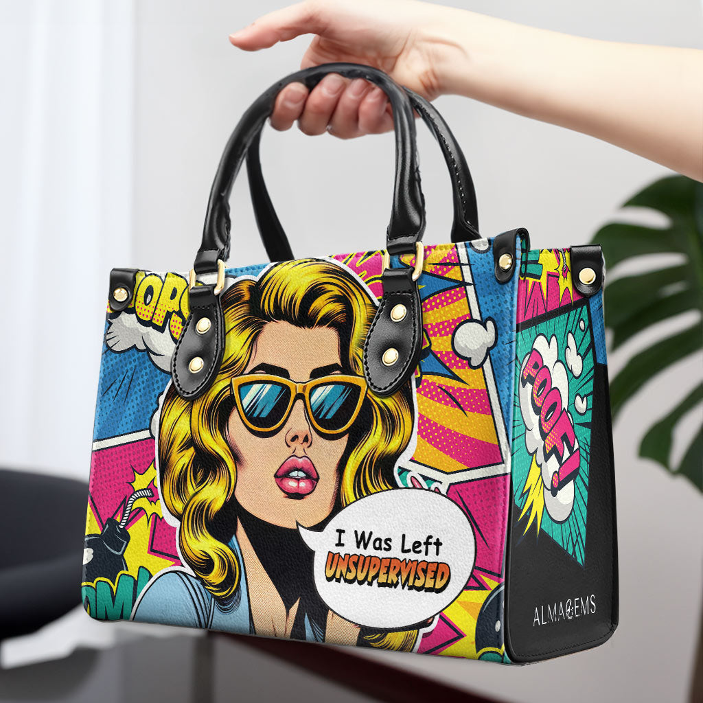 Me dejaron sin supervisión - Bolso de cuero personalizado - UNSUP04
