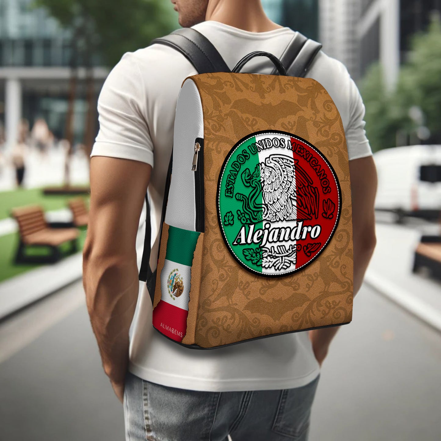 Estados Unidos Mexicanos - Personalized Custom Leather BackPack - BP_MX12