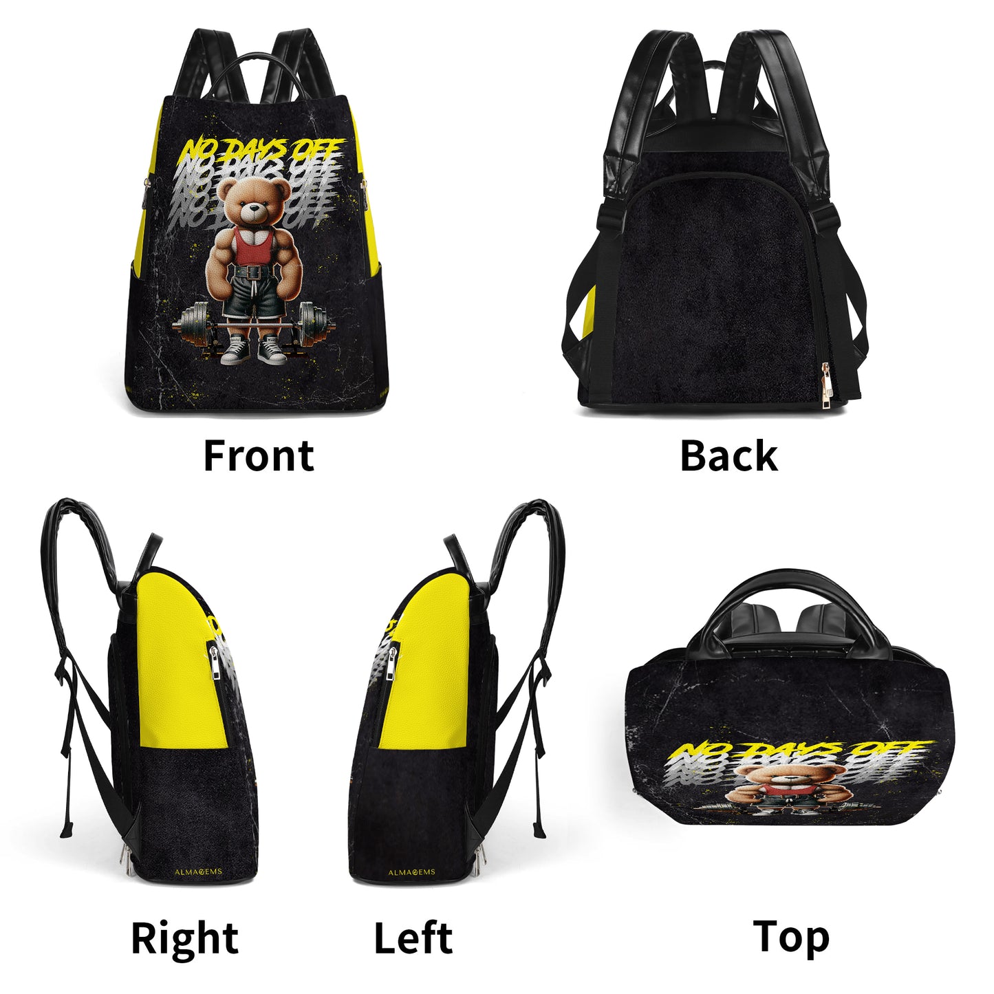 NO DAYS OFF - Personalized Custom Leather BackPack - BP_FN17
