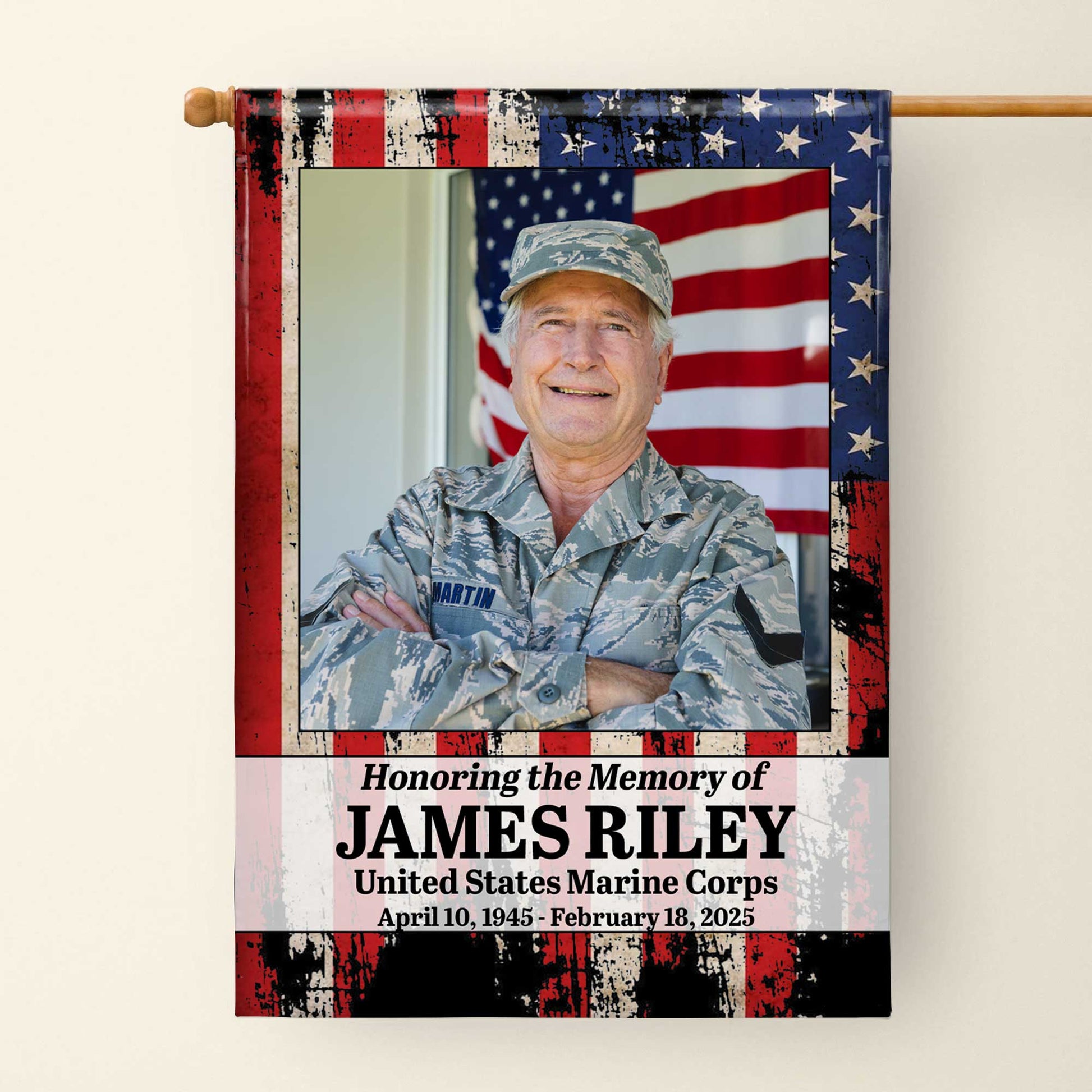 Honoring the Memory of United States Marine Corps, American Flag