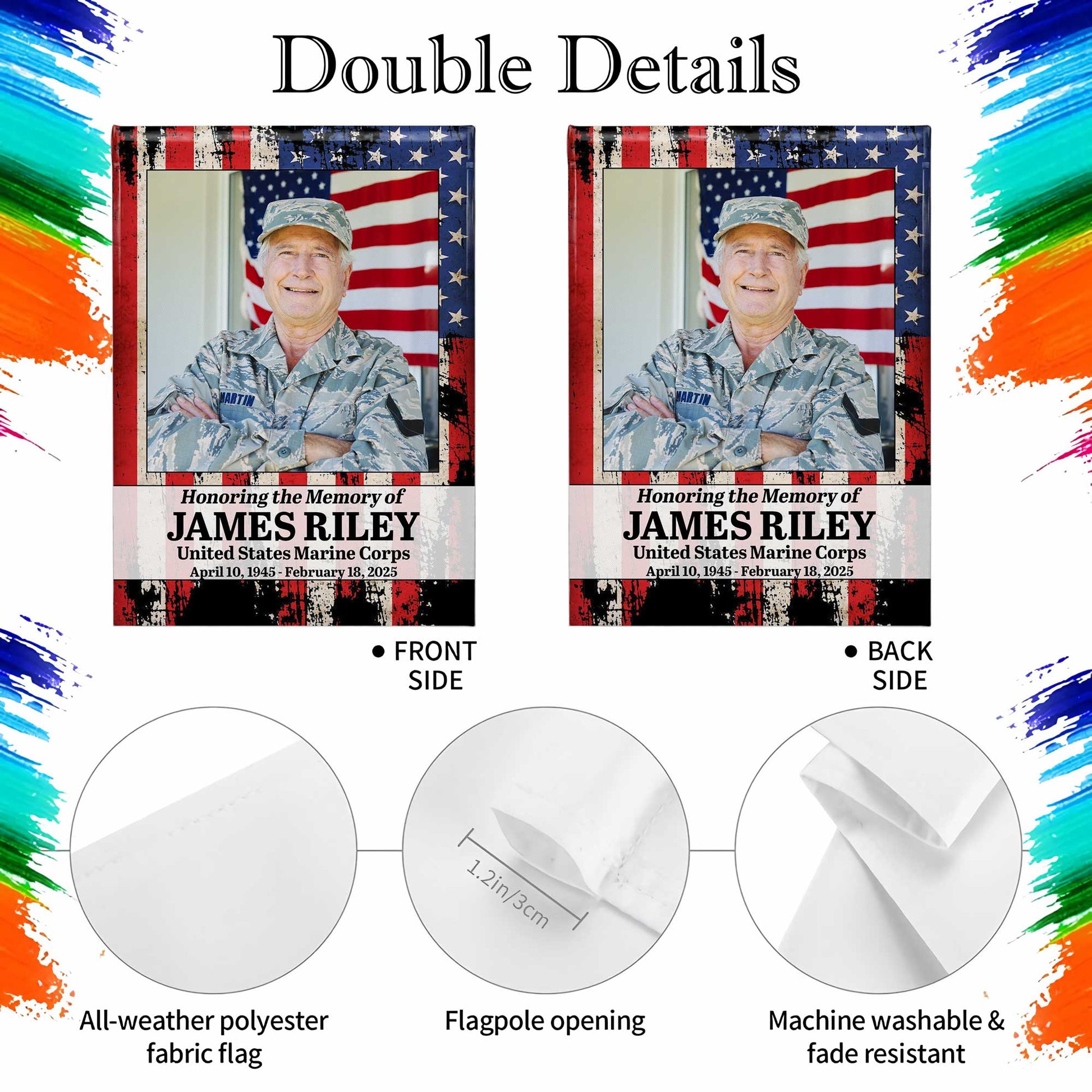 Honoring the Memory of United States Marine Corps, American Flag