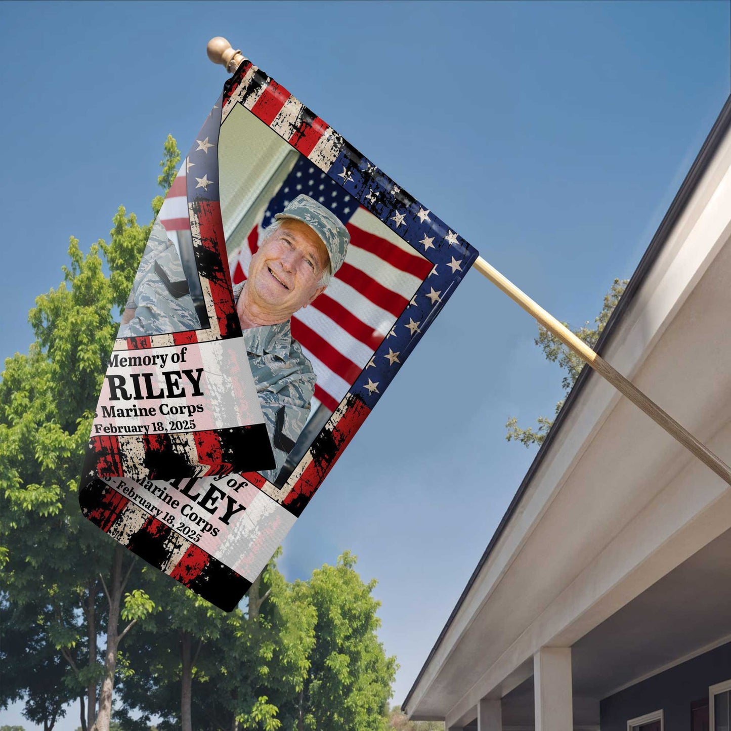 Honoring the Memory of United States Marine Corps, American Flag