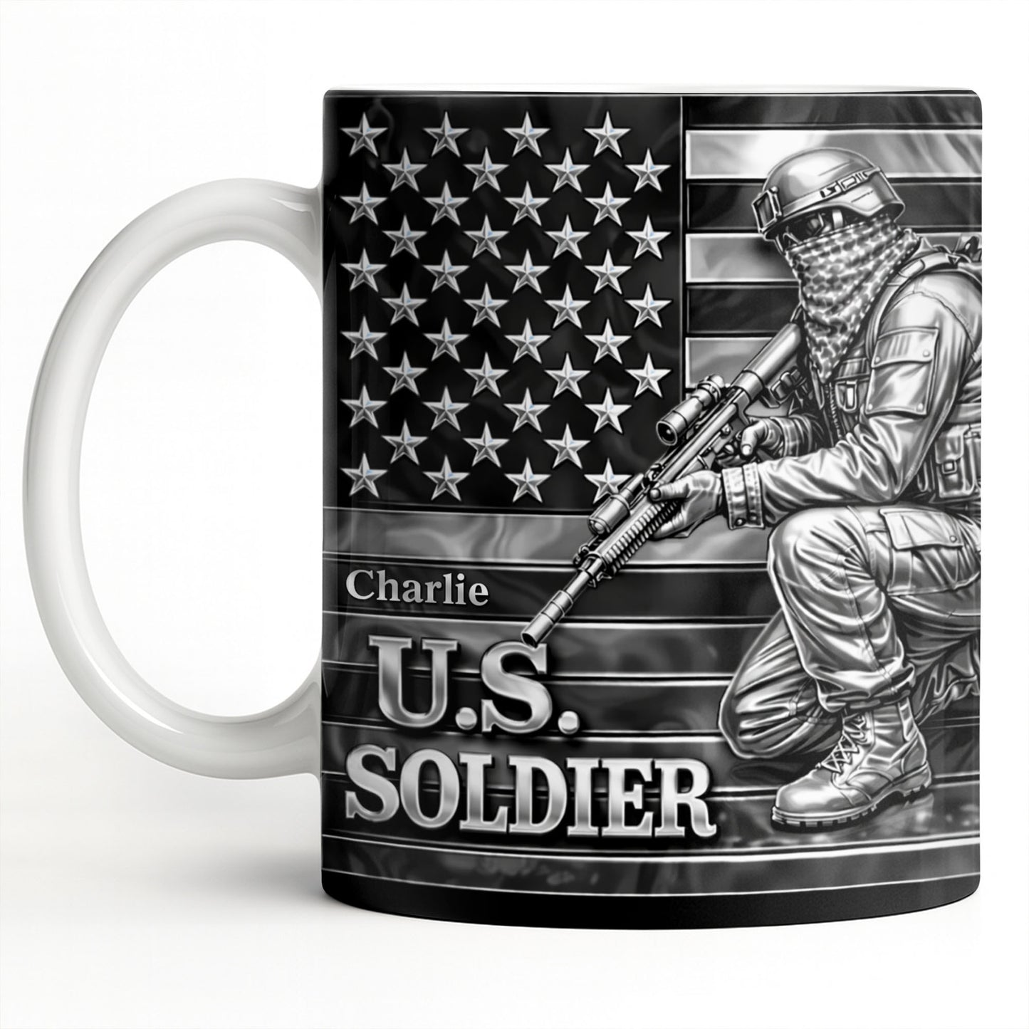 U.S. Soldier With American Flag