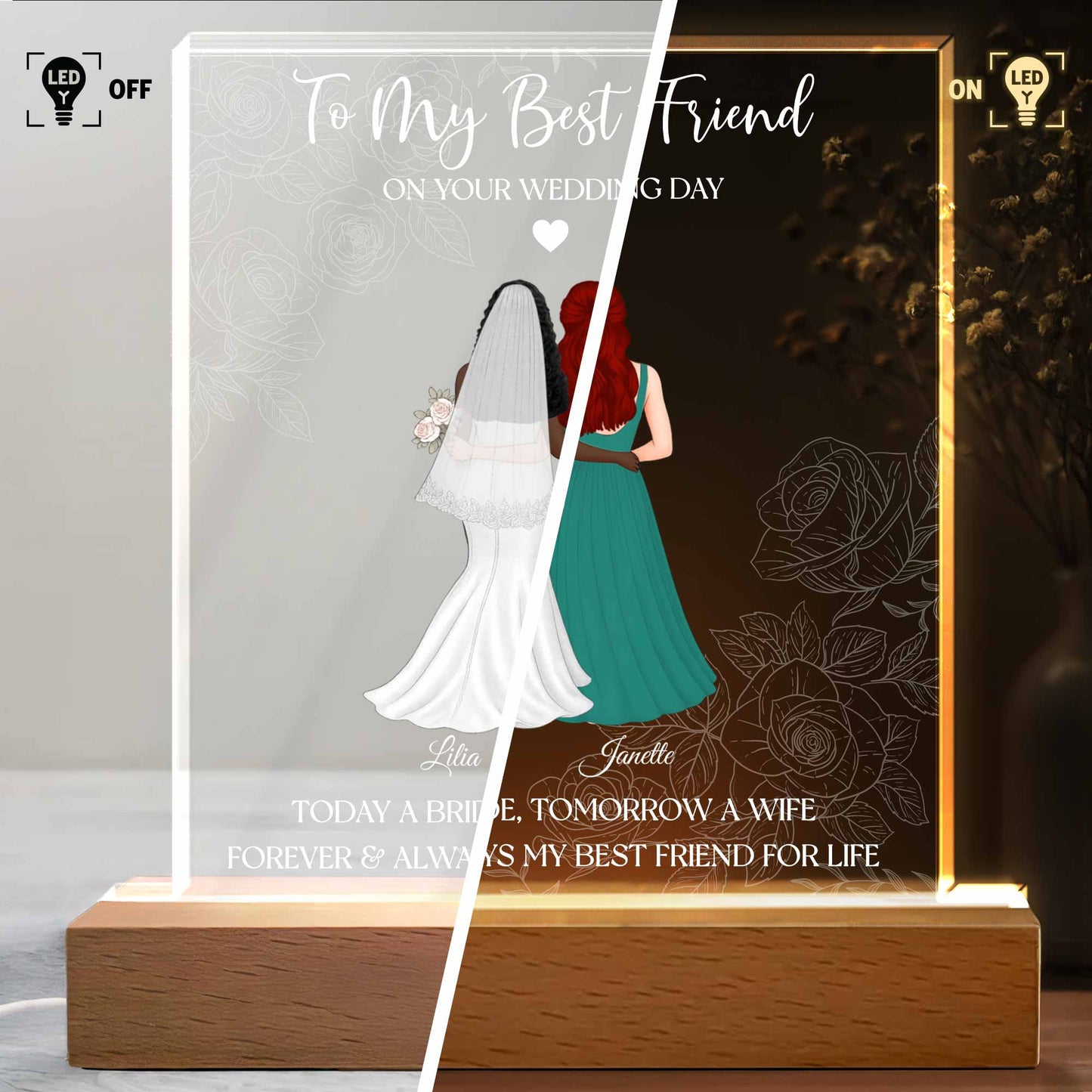 To My Best Friend On Your Wedding Day, Bride And Bridesmaid