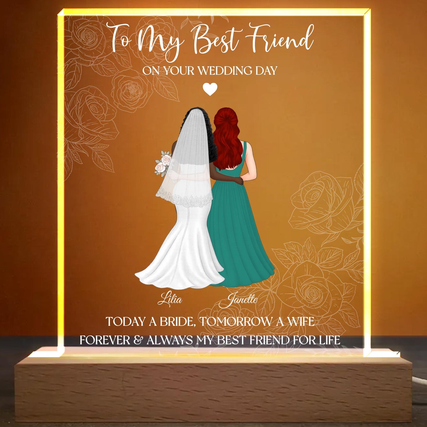 To My Best Friend On Your Wedding Day, Bride And Bridesmaid