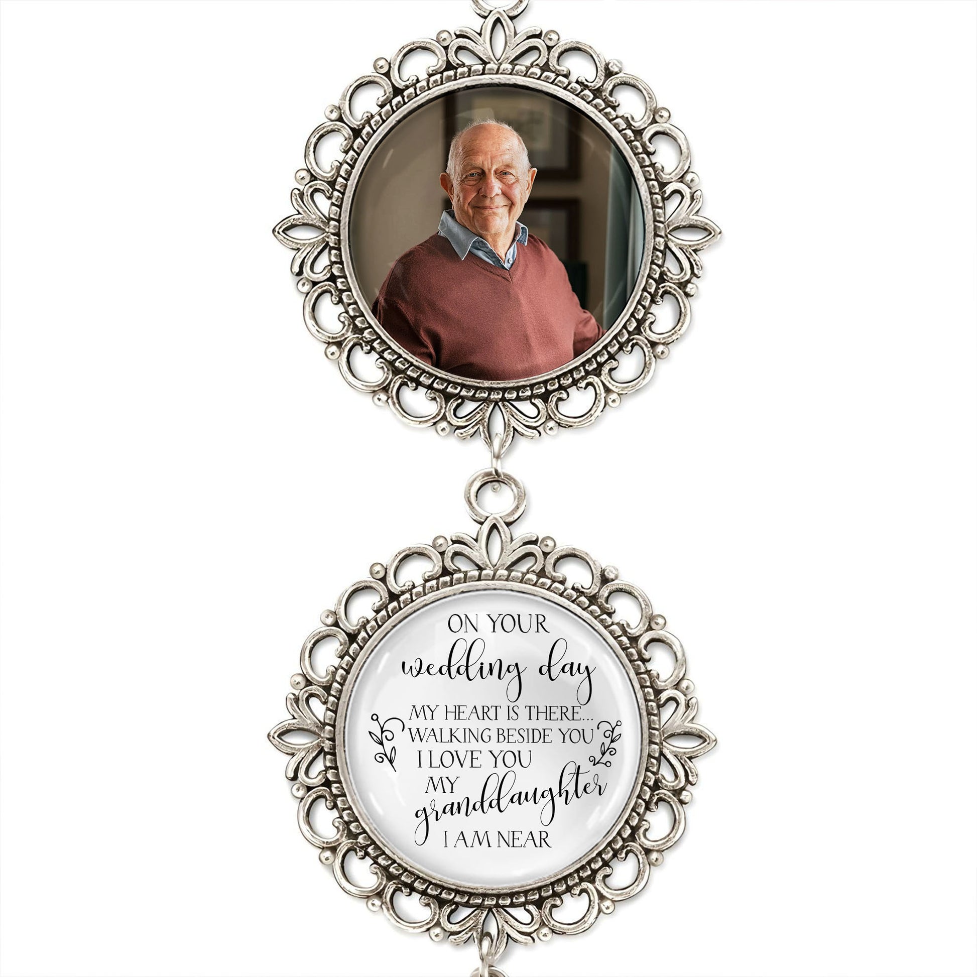 On Your Wedding Day My Heart Is There Angel Wing Pendant