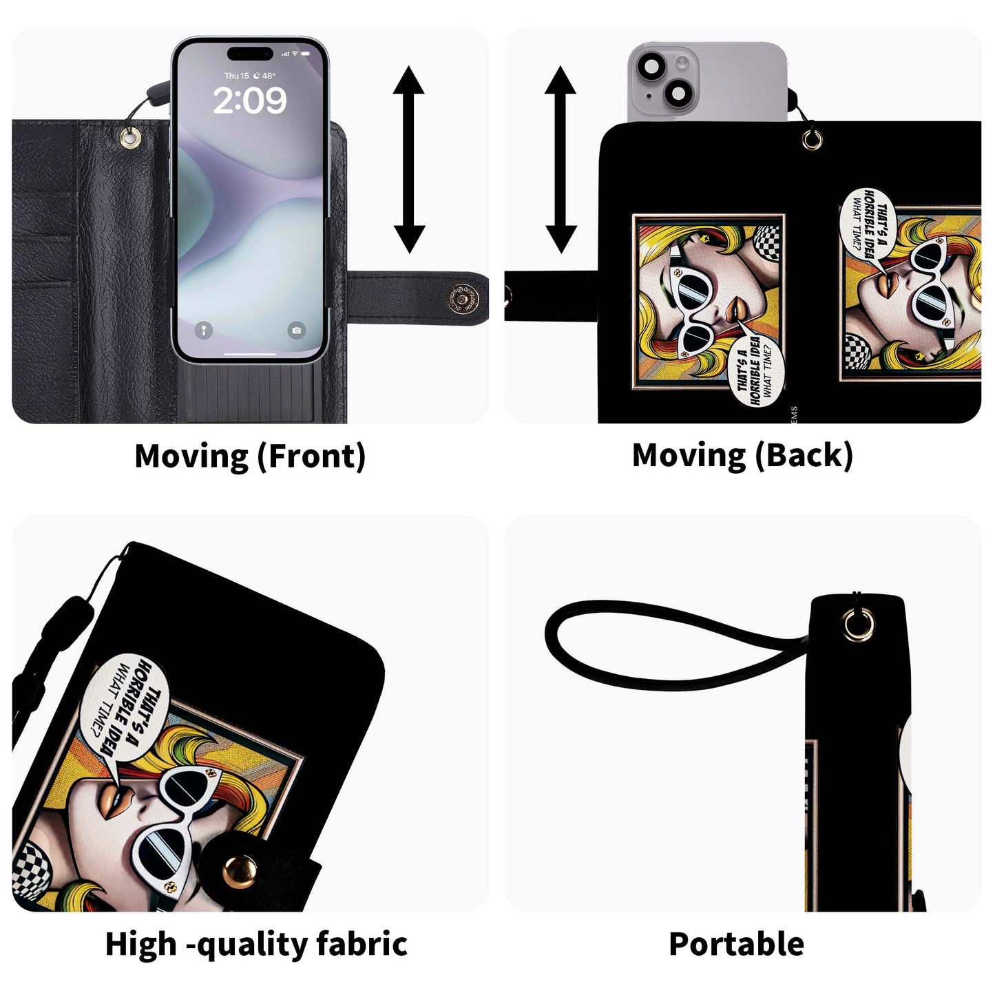 What Time? - Personalized Custom Phone Leather Wallet - WHATTIME01PW
