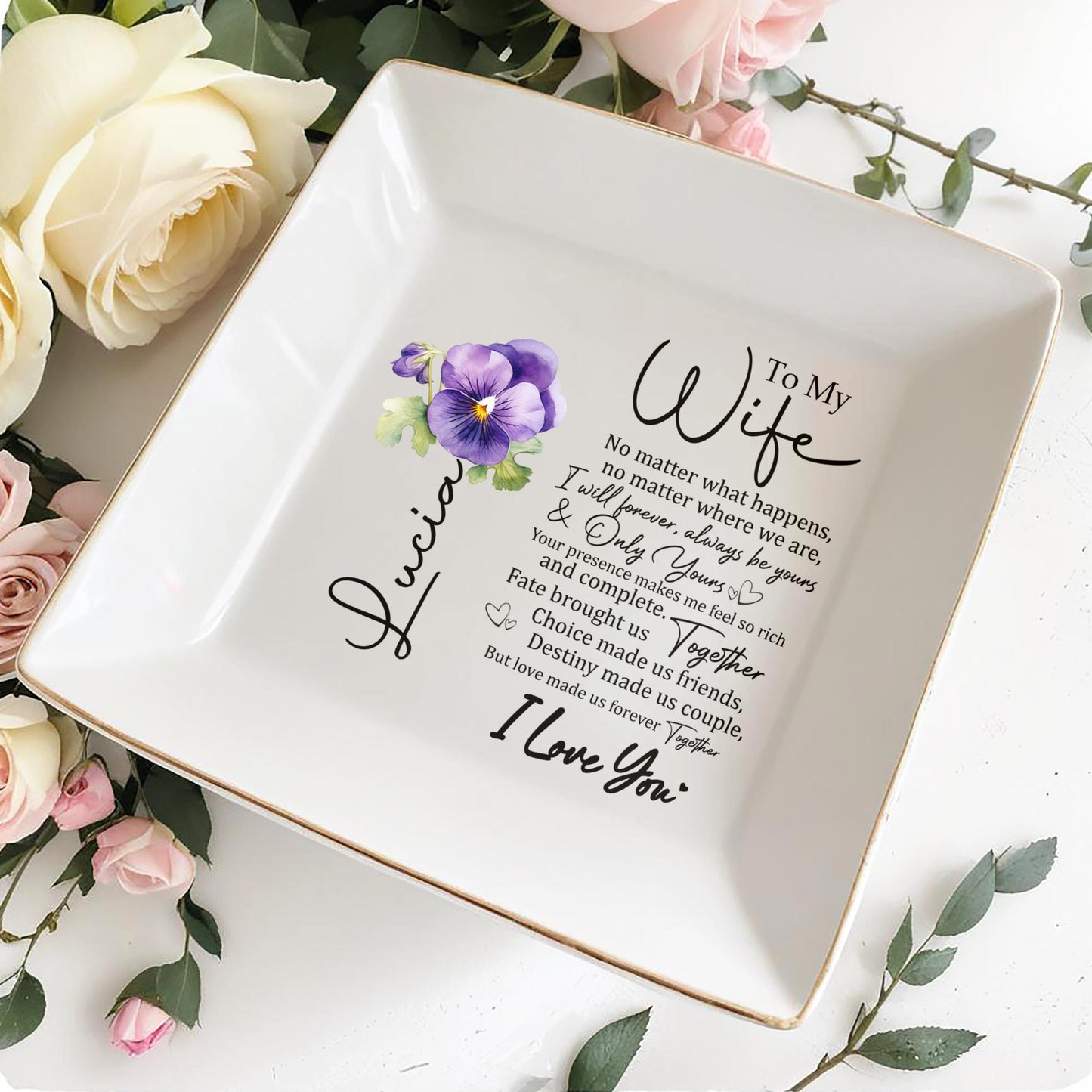 Un endroit pour tous vos trésors : Plat à bijoux personnalisé – WIF008_SCRD