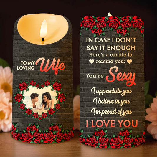 Loving Reminder Candle With Roses and Heart Design