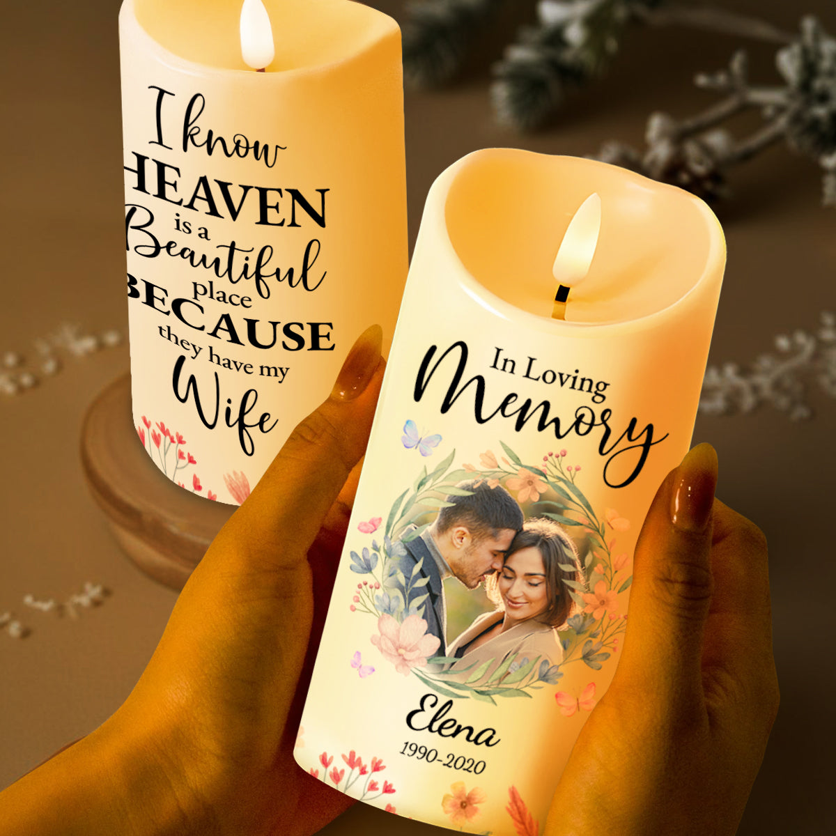Heaven Is Beautiful, Loving Memory Tribute With Flowers