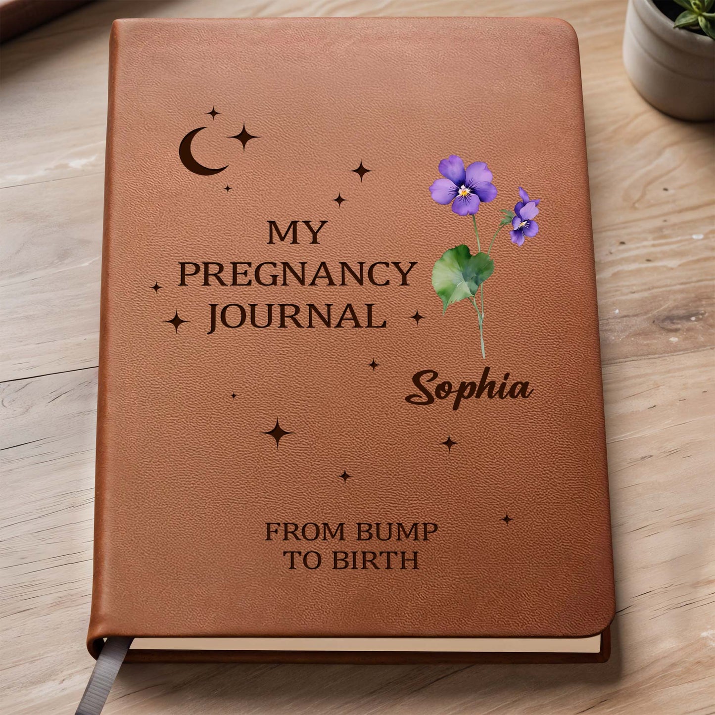 From Bump To Birth Journal With Moon And Stars