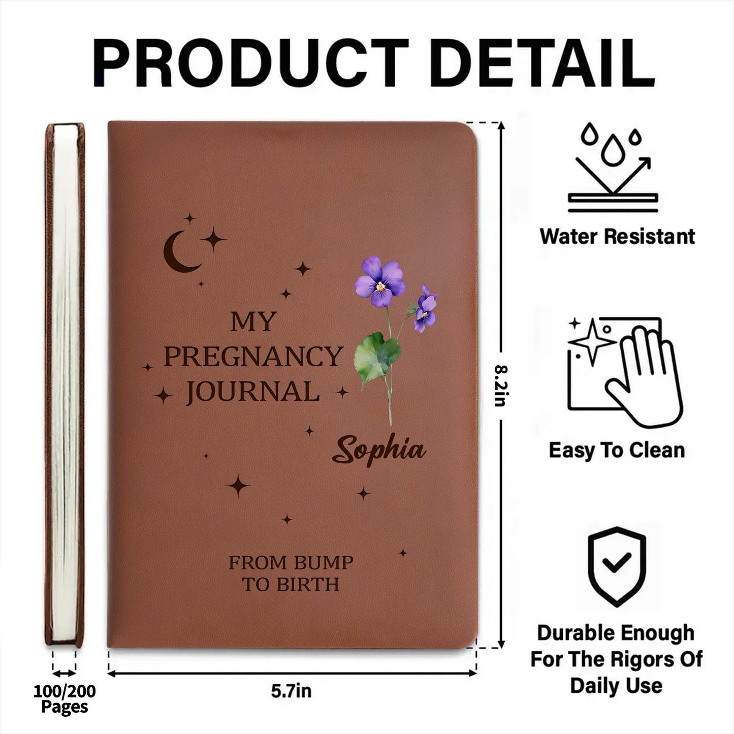 From Bump To Birth Journal With Moon And Stars