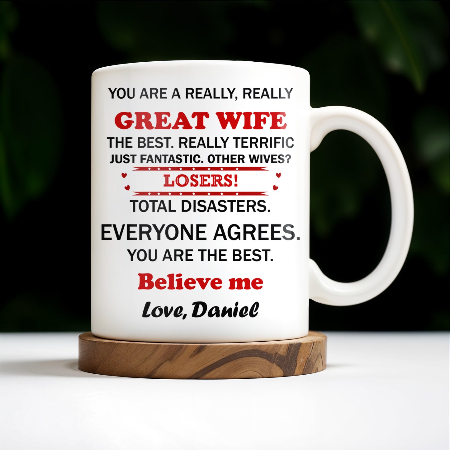 You Are A Really, Really Great Wife, Believe Me, Couple Hugging