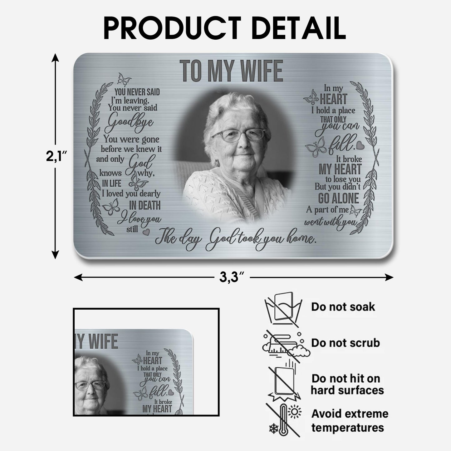 To My Wife, The Day God Took You Home With Laurel Wreath Design