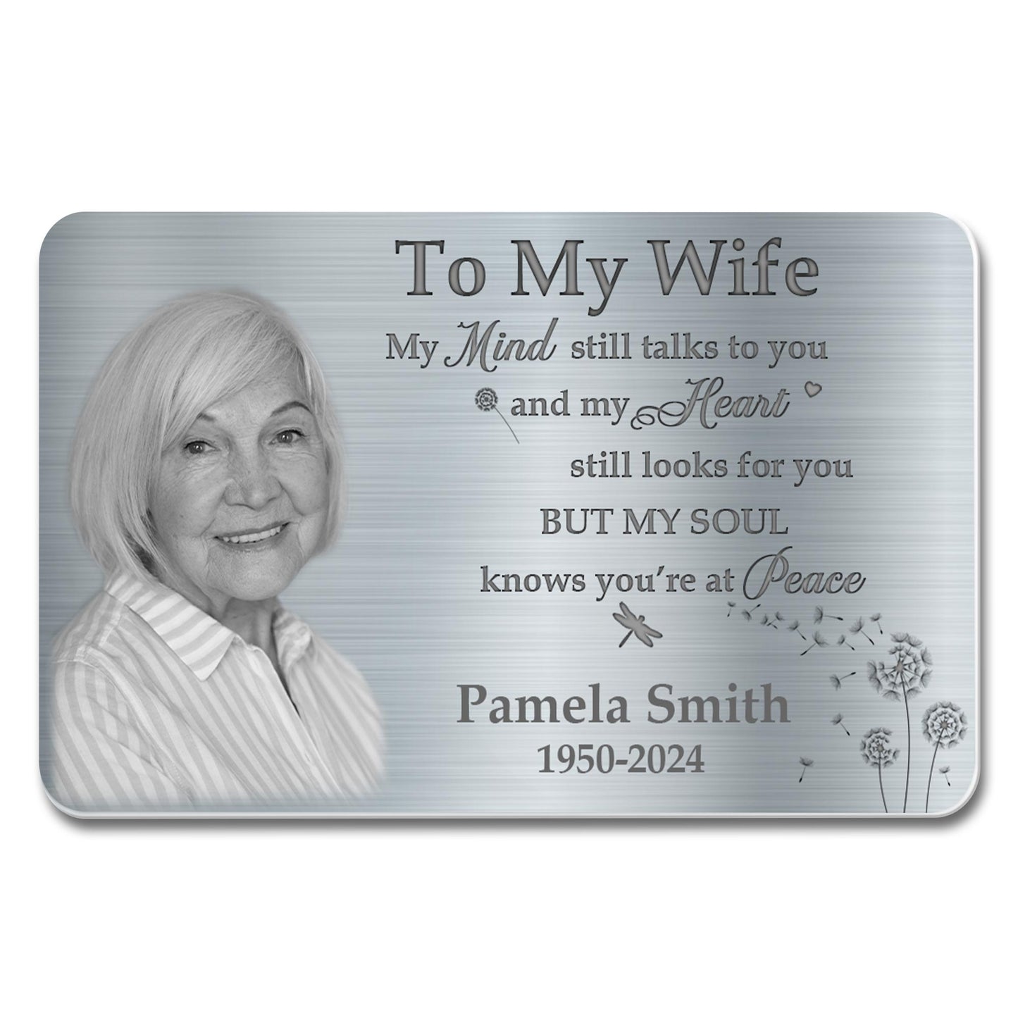 To My Wife, My Mind Talks To You, Peaceful Soul Message - Personalized Aluminum Wallet Card - WIF039_ALCA