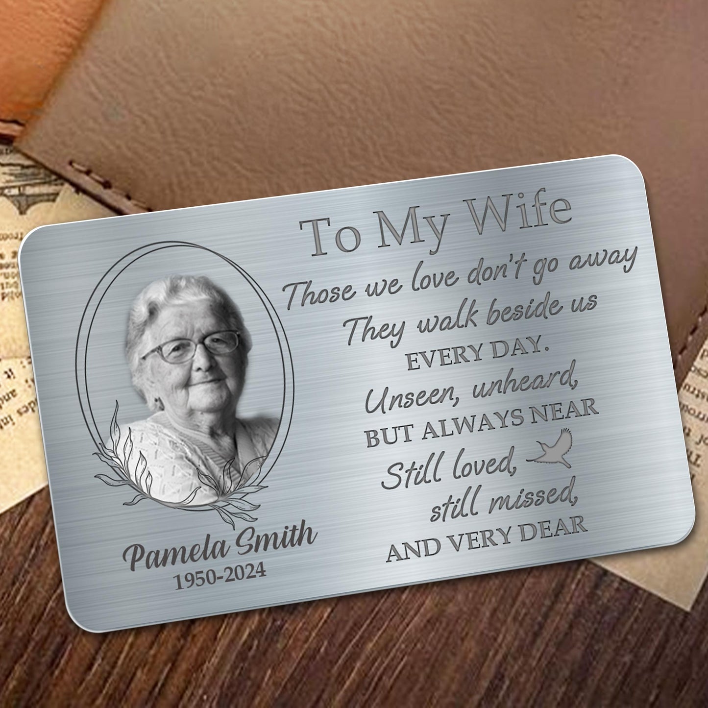 To My Wife, Loved And Missed Every Day, Dove And Floral Design