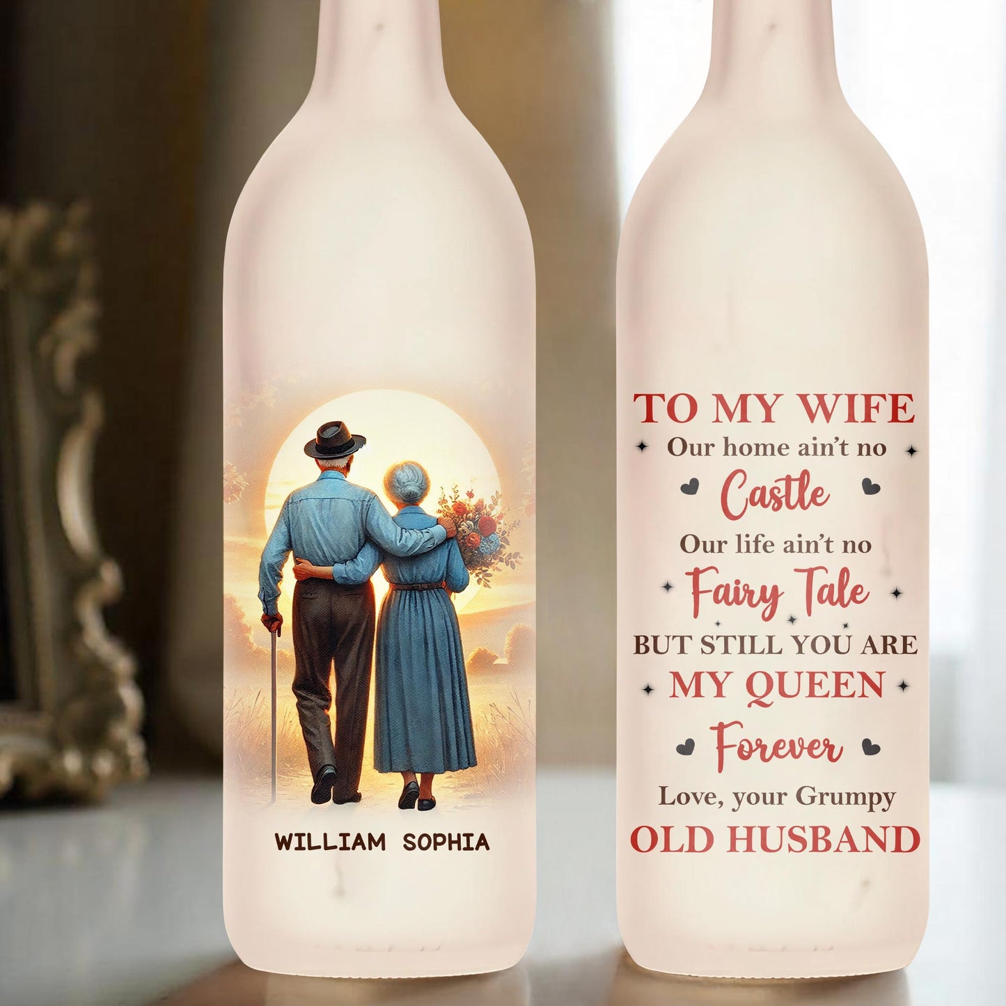 To My Wife, Our Home Ain't No Castle, Elderly Couple And Flowers