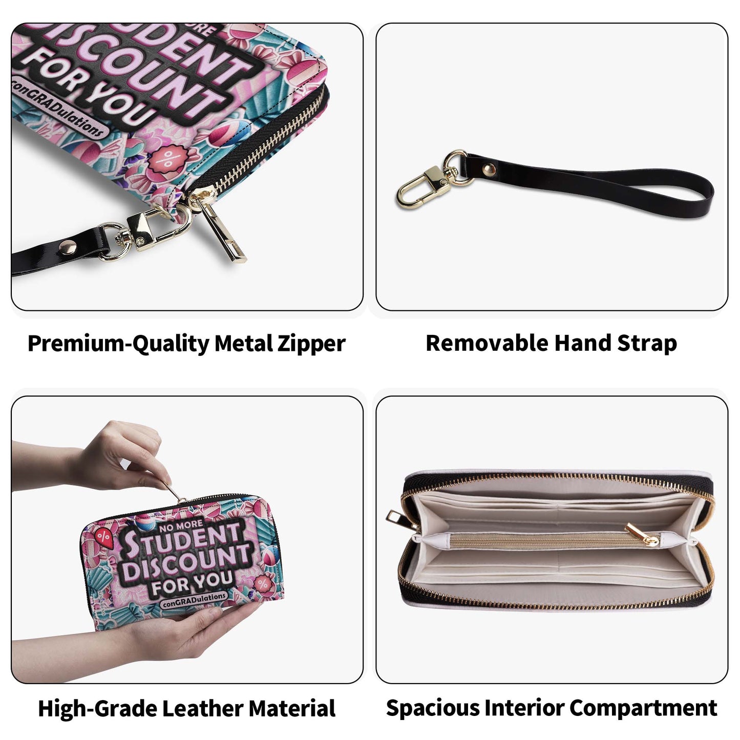 No más descuento para estudiantes - Cartera de cuero para mujer - WW03