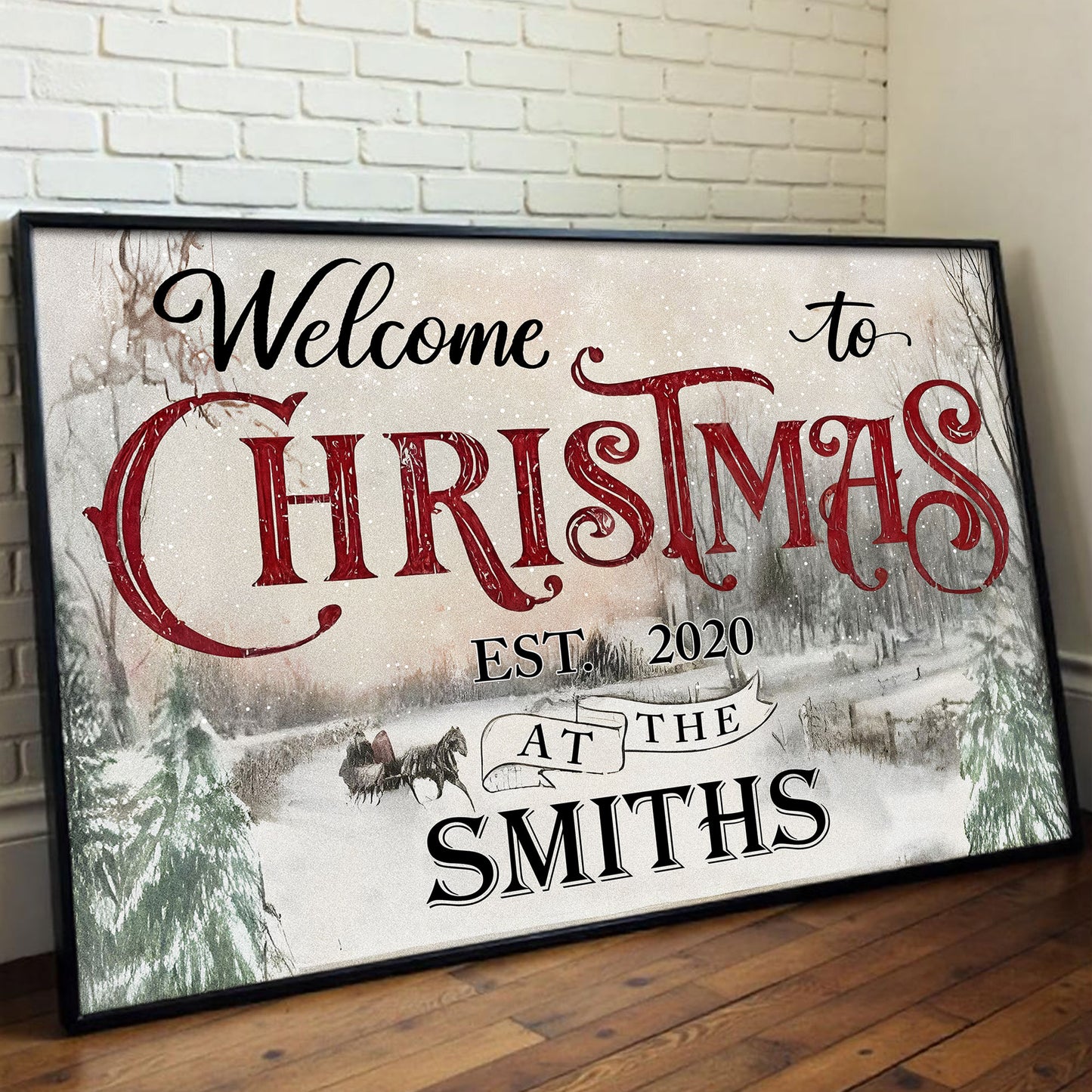 Welcome To Christmas, Winter Landscape And Script