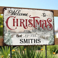 Welcome To Christmas, Winter Scene With Sleigh