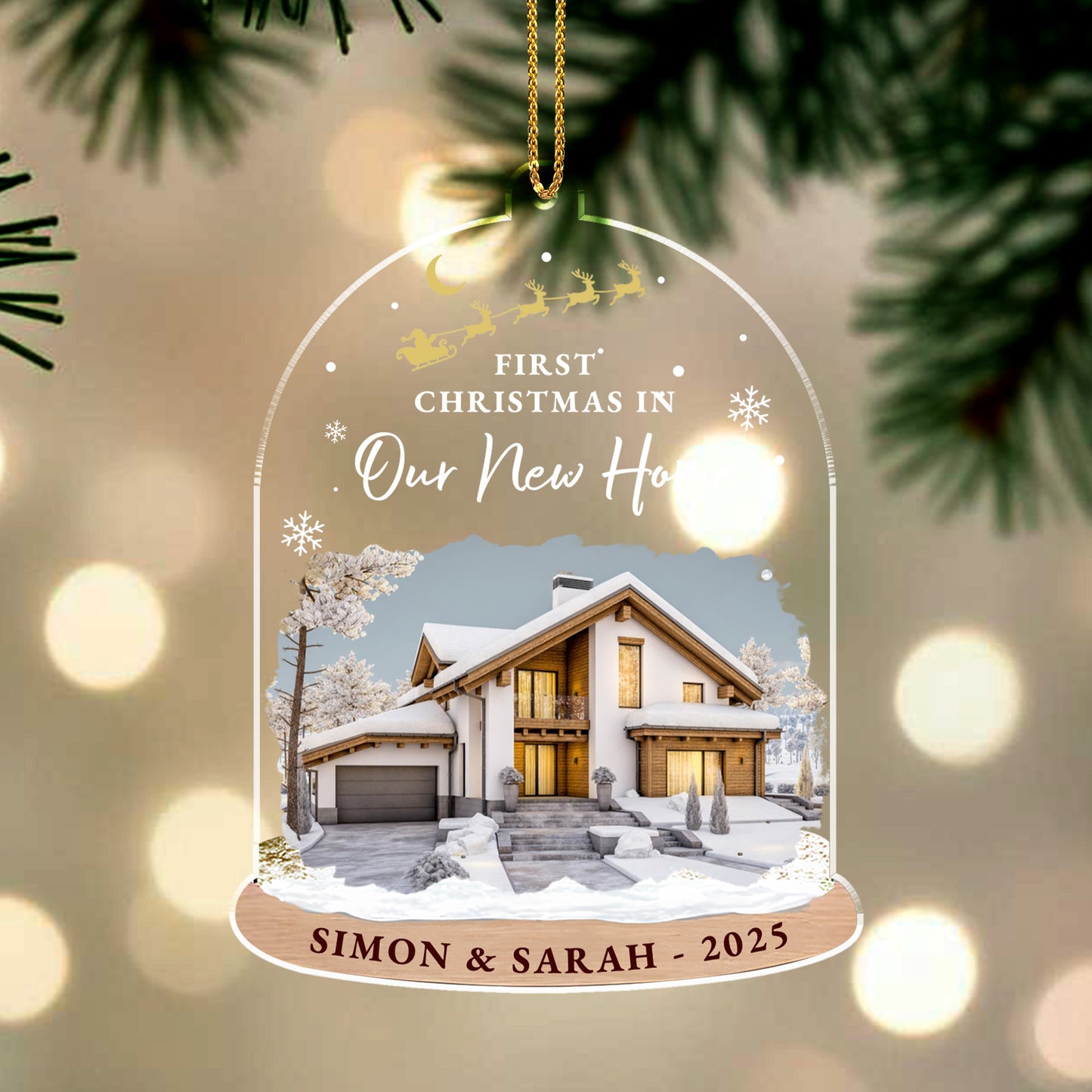 Cherish Every Moment, Love Forever Heart And Flames - Personalized Custom Acrylic Ornament, Christmas Gift - XMAS050_ACO