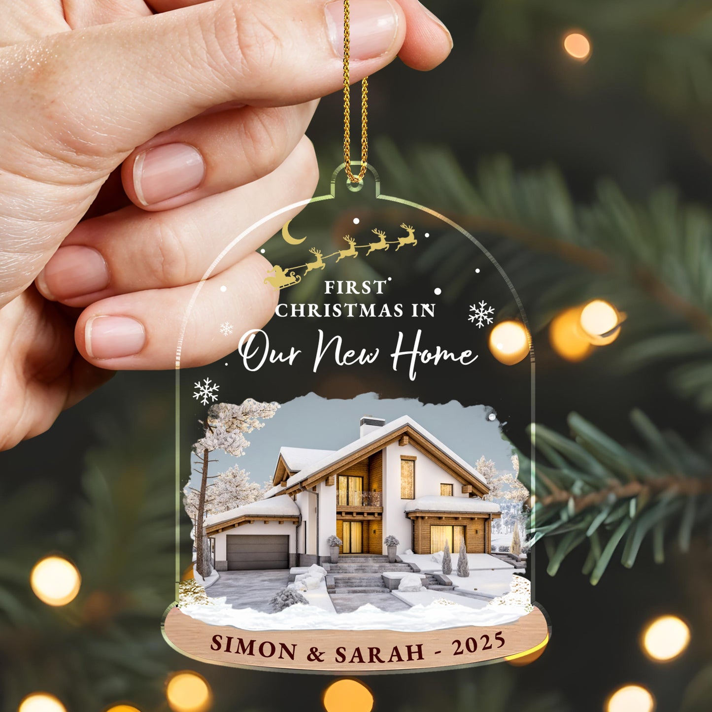 Cherish Every Moment, Love Forever Heart And Flames - Personalized Custom Acrylic Ornament, Christmas Gift - XMAS050_ACO