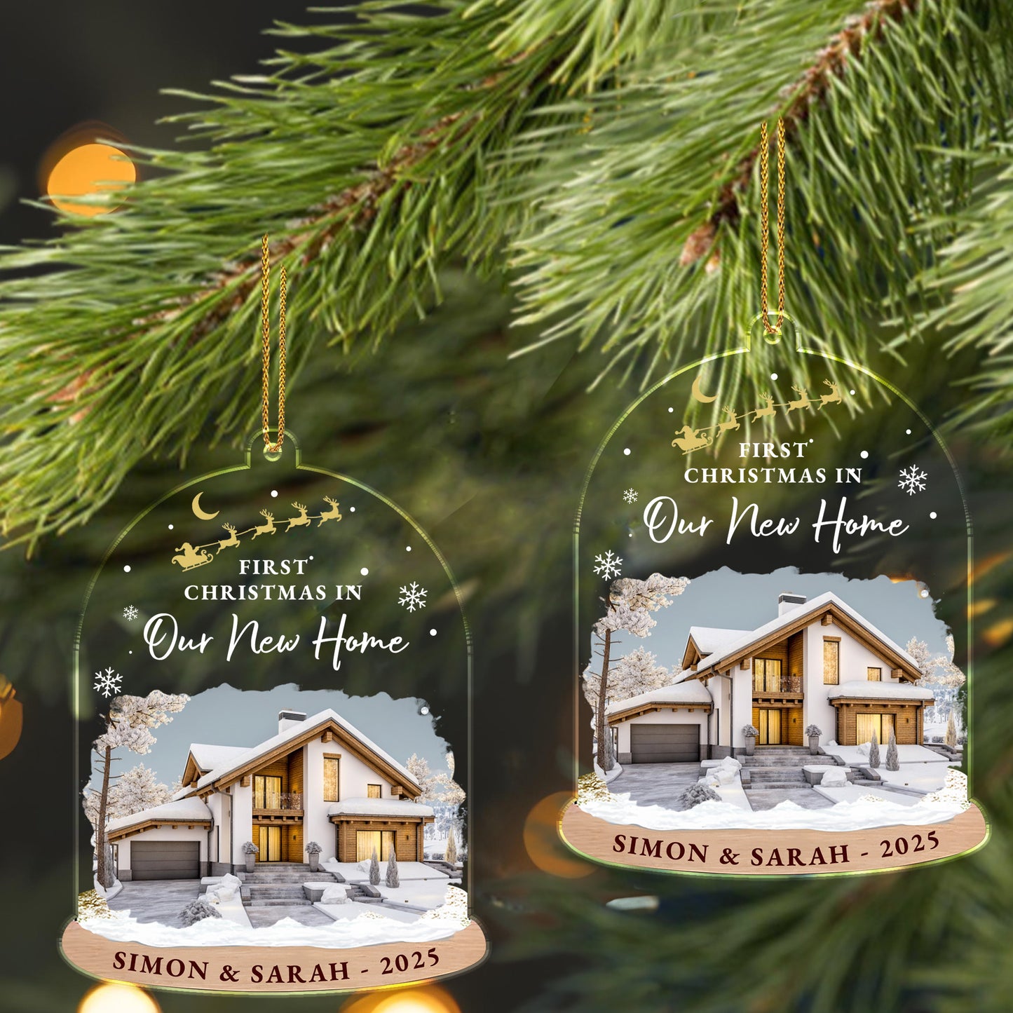 Cherish Every Moment, Love Forever Heart And Flames - Personalized Custom Acrylic Ornament, Christmas Gift - XMAS050_ACO
