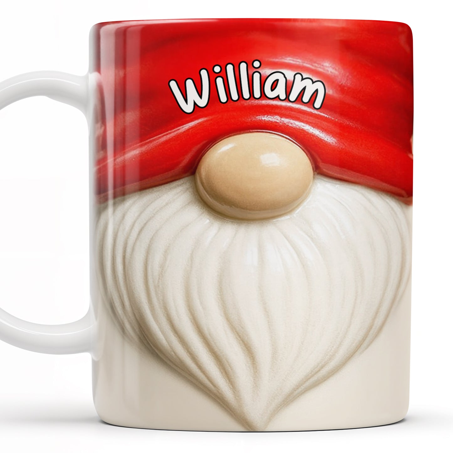 Delight In Every Sip With Festive Beard And Red Hat Design - Personalized Custom Coffee Mug - XMAS062_MG
