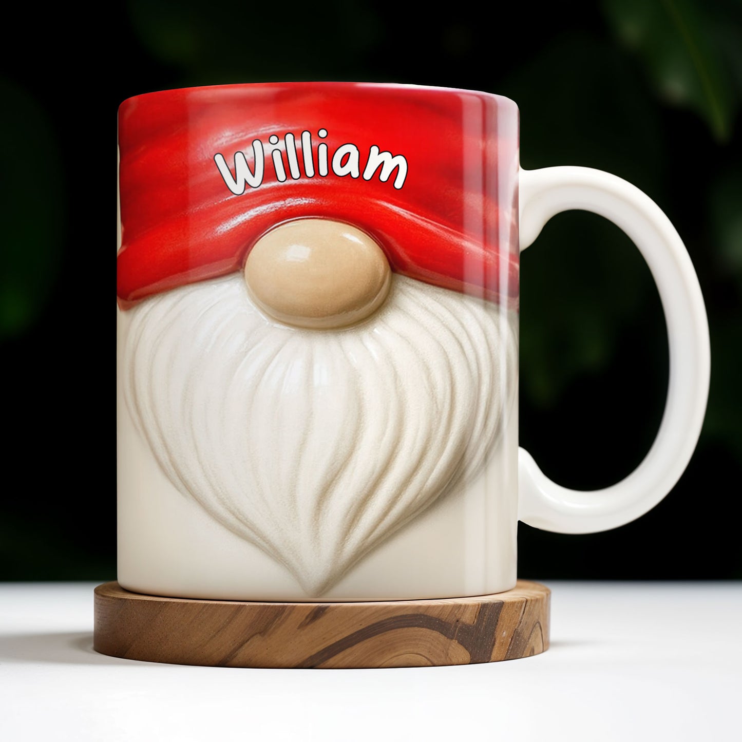 Delight In Every Sip With Festive Beard And Red Hat Design - Personalized Custom Coffee Mug - XMAS062_MG