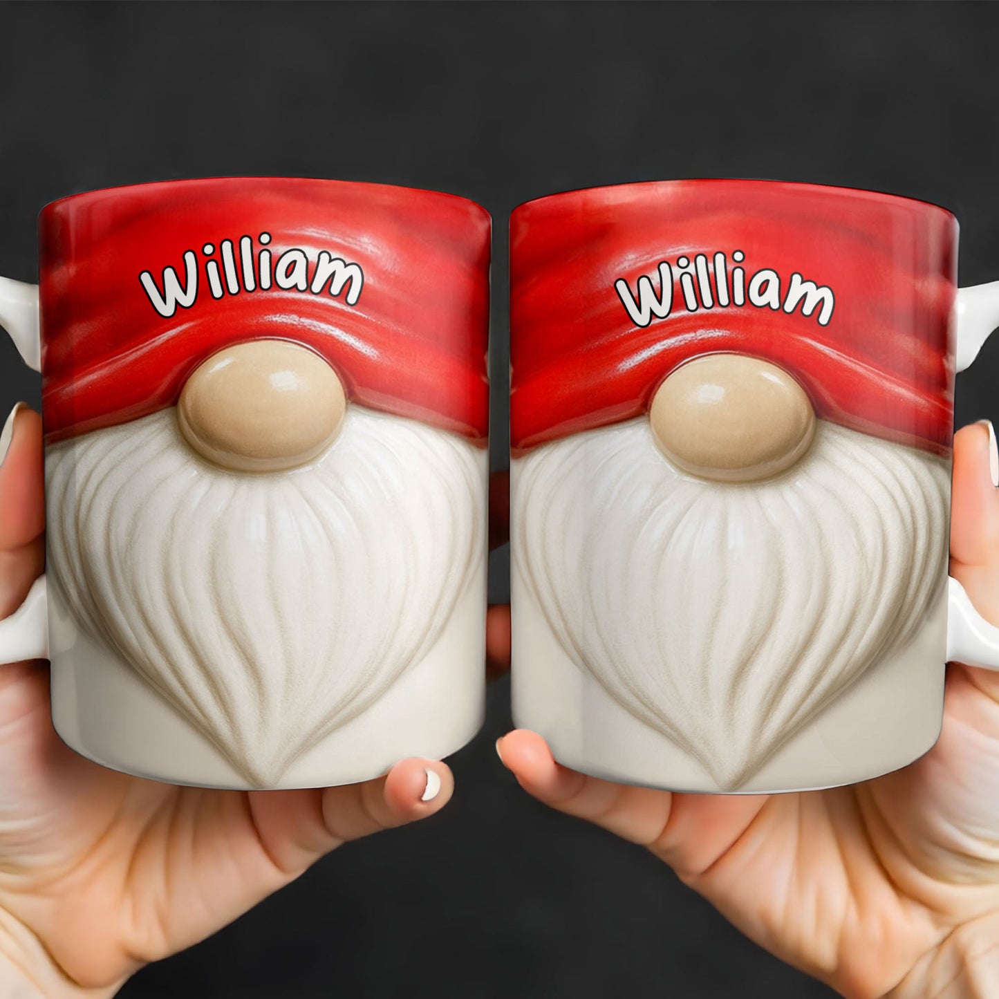 Delight In Every Sip With Festive Beard And Red Hat Design - Personalized Custom Coffee Mug - XMAS062_MG