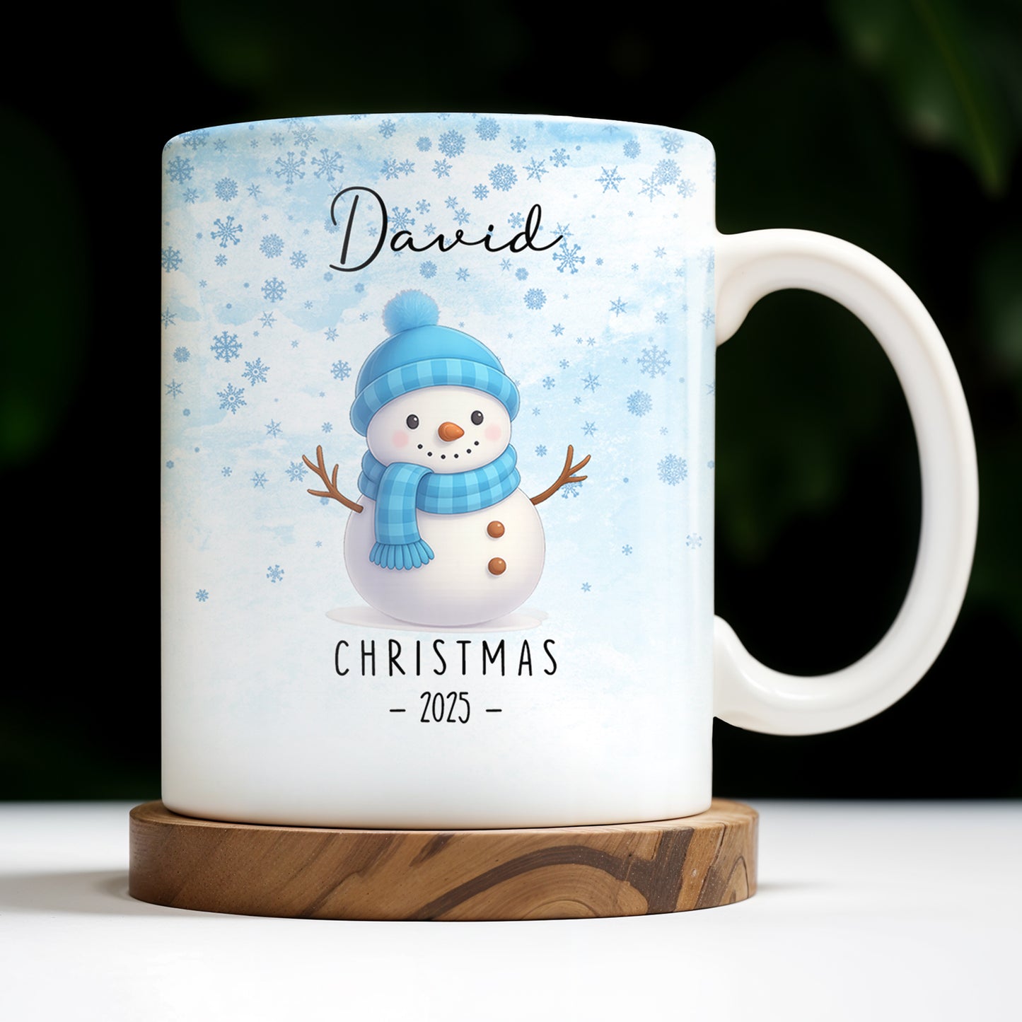 Christmas Snowman And Snowflakes Design