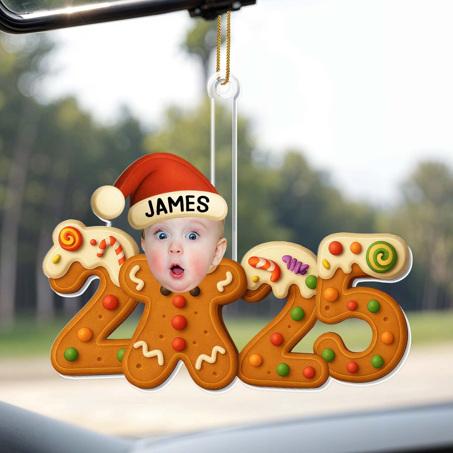 Celebrate The Joyful Christmas Spirit, Baby And Gingerbread - Personalized Custom Acrylic Ornament, Christmas Gift - XMAS113_ACO