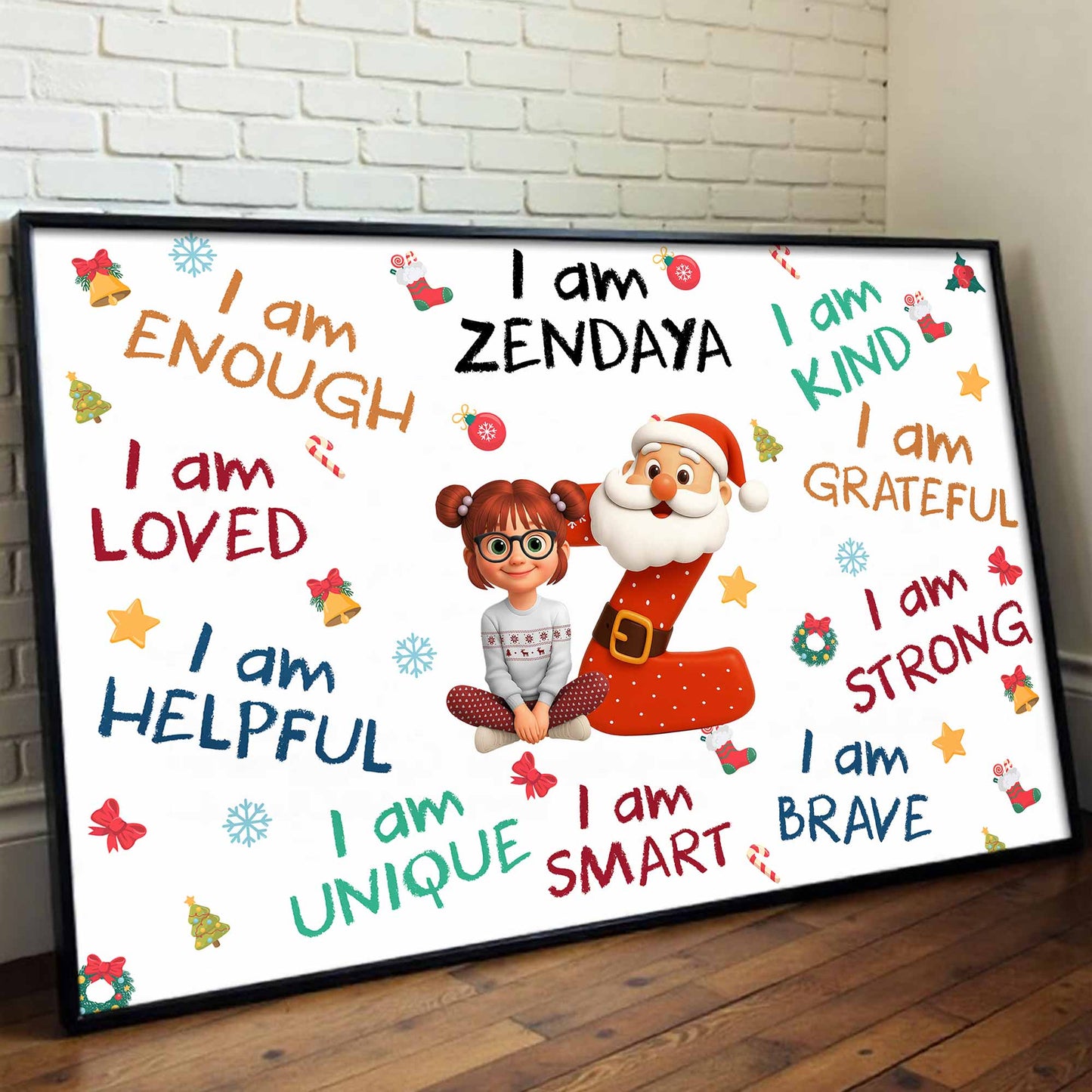 I Am Enough, Loved, Helpful, Unique, Smart, Kind, Grateful, Strong, Brave