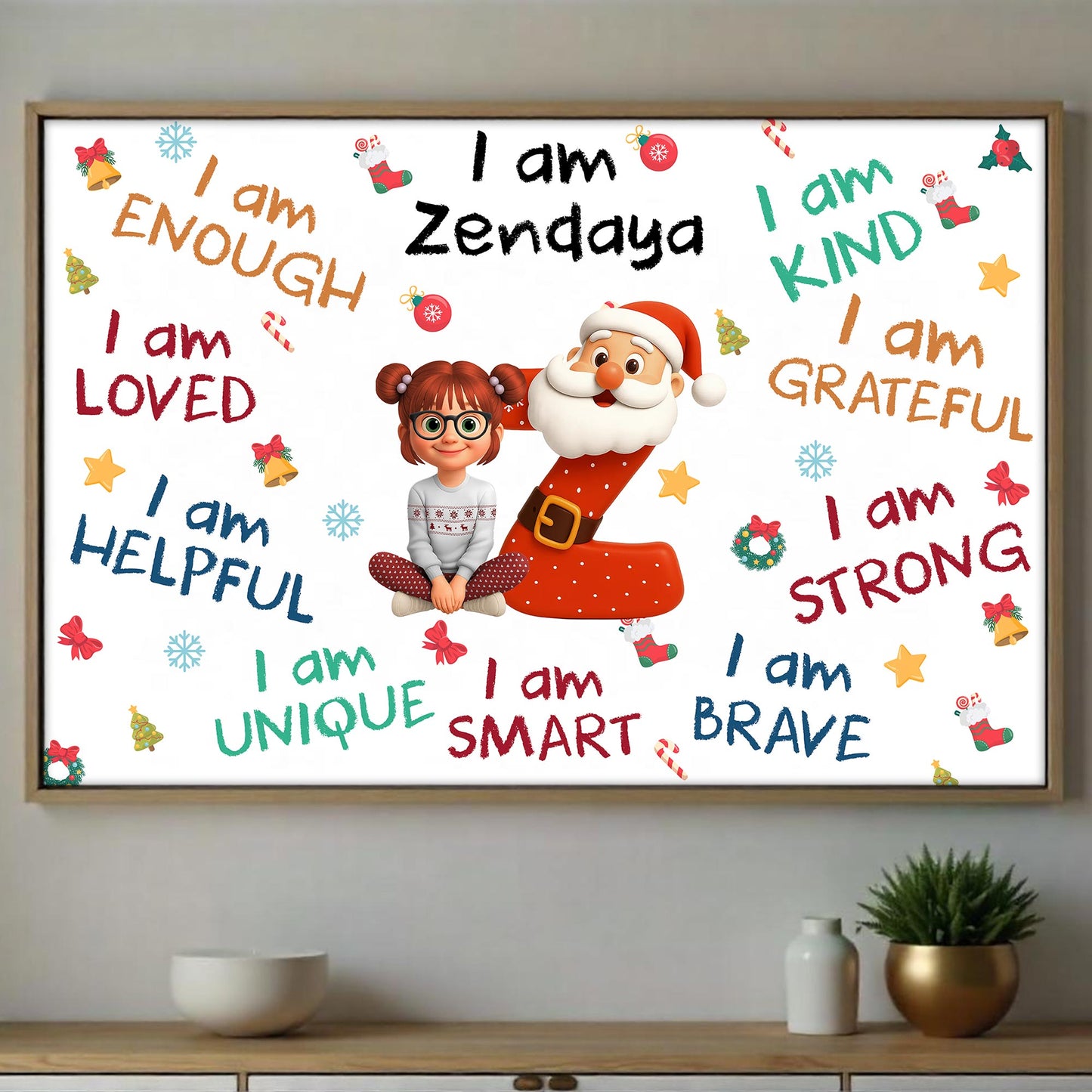 I Am Enough, Loved, Helpful, Unique, Smart, Kind, Grateful, Strong, Brave