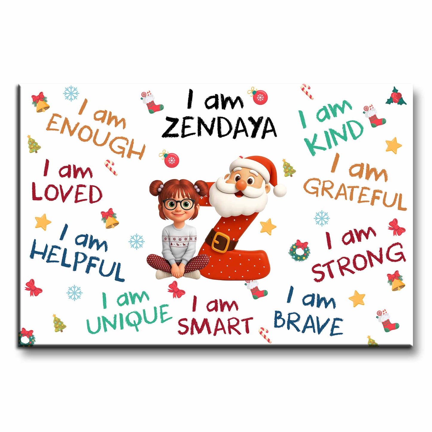 I Am Enough, Loved, Helpful, Unique, Smart, Kind, Grateful, Strong, Brave