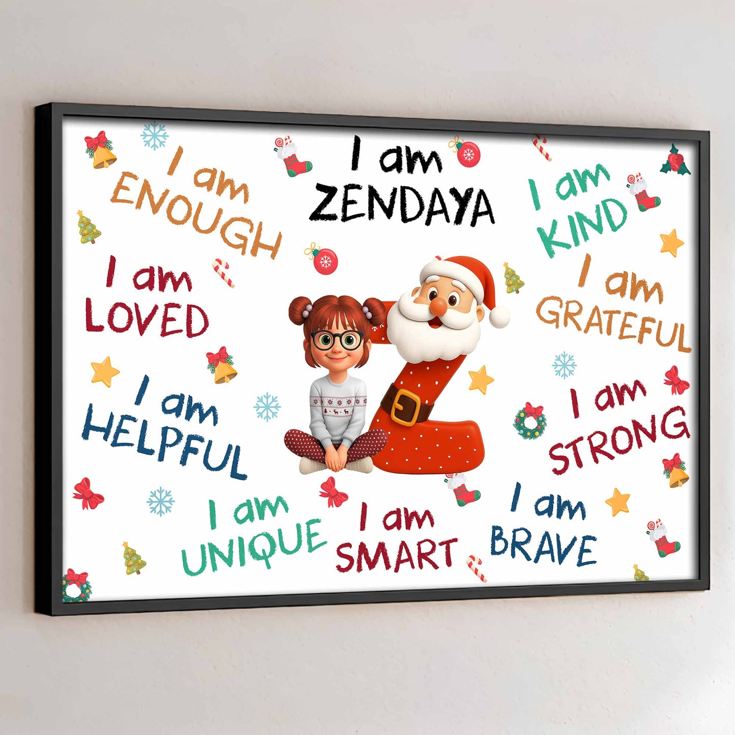 I Am Enough, Loved, Helpful, Unique, Smart, Kind, Grateful, Strong, Brave