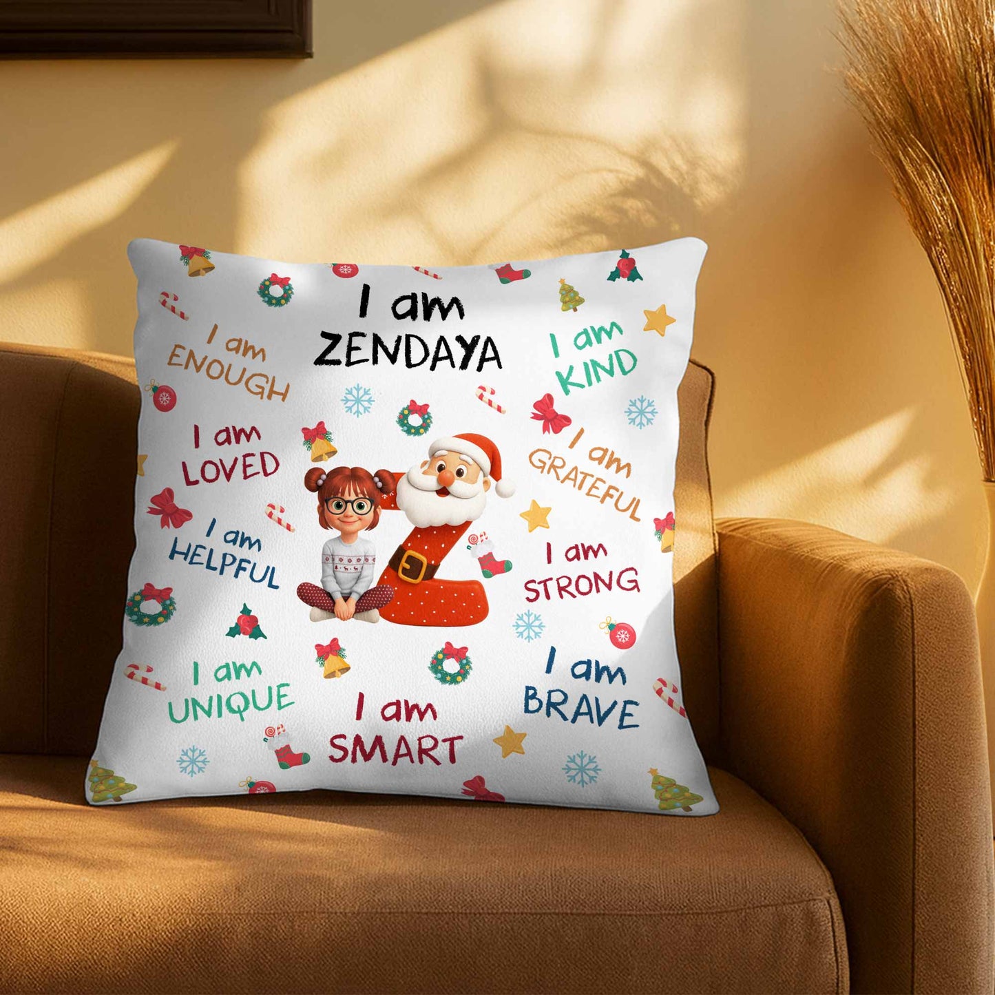 I Am Enough, Loved, Helpful, Unique, Smart With Santa And Elf